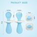 Vicloon Baby Fork and Spoon Set - 2 Pcs Infant Silicone Training Utensils for Baby Led Weaning - Self Feeding Learning Spoons - Blue - Buy Online on GoSupps.com