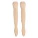 Thigh-high compression stockings beige 23 32 mmHg pressure closed toe area sports compression stockings silicone band unisex opaque for varicose veins