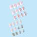 French Tip Press on Nails - Short Square Press On Nails with Nail Tips Pink white gradient silver glitter Rhinestones false nails press on nails Acrylic False Nails Cute Artificial Nails - Buy Online on GoSupps.com