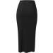 Sanahy Women's Casual Boho Maxi Wrap Skirt in Black | Elastic High Waist | Asymmetrical Slit Design | Perfect for Summer Beach Days - Buy Online on GoSupps.com