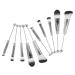 2 Sets of Makeup with Metal Handle Cosmetic Brush Travel Makeup Brush Set Eye Makeup Brush Mix Oblique Eyebrow Brush Powder Brush Travel Painting