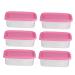 SHOWERORO 1 Set 6 Pcs Fresh Storage Lunch Box Pink Containers Plastic Fruit Storage Container Vegetable Food