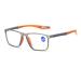Iynwbjts Tr90 Light Sport-Anti blue lighting glasses for men and older people reading eye protection sports-Anti-slip reading glasses (color: gray framed orange legs size: 3.50) 3.50 gray framed orange legs