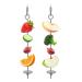 Bird Food Holder Stainless Steel Fruit Vegetable Stick Skewer for Parrots Cockatoo Cockatiel Cage Treating Tool 2 PCS-L