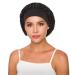 Crochet Hair Net Snood Hat Satin Hair Bonnet Sleep Cap for Women Sleeping Black