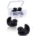 Macrohu earplugs to sleep silicone waterproof earplugs dampens noise reusable soft earplugs for sleeping for snoring swimming learning hearing protection (black-S)