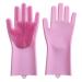 1 Pair Silicone Cleaning Gloves Multifunction Magic Silicone Dish Washing Gloves for Kitchen Household Silicone Washing