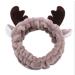Makeup Headbands for Washing Face Elastic Coral Fleece Hair Band Facial Headband Make Up Wrap Head Band (coffee)