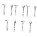 10 pcs facial roller Relax massage tab anti-wrinkle eye scooter eye cream massage tab beauty shovel Applicator for eye cream guascha ball zinclegation girls sensitive 8x1.4x1.4cmx5pcs silver x 5 pieces
