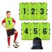 Numbered Soccer Pennies, Scrimmage Vest Sports Pinnies, Team Practice Pinnies, Soccer Bibs Training Vest for Adult Youth 6pcs Green Medium