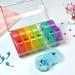 Weekly AM/PM Pill Box - Daily Organizer for Fish Oil Vitamins & Supplements | BPA-Free Dust-Proof | Colorful Rainbow Design - Buy Online on GoSupps.com