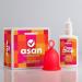 Asan Menstrual Cup (Heavy Flow) + Asan OneDrop Cleanser Combo Pack | Special Ring Design | Premium Medical Grade Silicone | Natural Period Cup Wash (Heavy Flow + One Drop Cleanser)