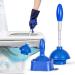 Wonder Plunger Toilet Plunger for Bathrooms - Drip-Free Toilet Plunger with Holder - Collapsible Pole Sink Plunger - Toilet Bowl Plunger with Caddy - Bathroom Accessories - Bubbly Blue