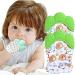 Baby Teething Mitten 2Pack-Stimulating Teeth Toys for Infant Avoid Scratching (Green2)