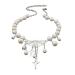 OralGos Stylish Faux Pearl Butterfly Pendant Necklace Adjustable Length Fashion Women Jewelry