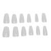Nail Tips Multi-Size Breathable False Nail Tips Semi-Frosted Ultra-Thin for Salon (12#)