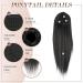 FESHFEN 12 Inch Straight Drawstring Ponytail Extension - Natural Black Synthetic Hairpiece for Women & Girls - Buy Online on GoSupps.com