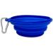 Silicone Dog Bowl with Carabiner - 250ml Water & Food Bowl for Dogs & Cats - Dark Blue | Ideal for Travel - Buy Online on GoSupps.com