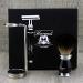 Men's Black Shaving Kit - Badger Hair Brush Safety Razor & Stainless Steel Stand | Premium Grooming Set - Buy Online on GoSupps.com