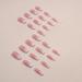 24Pcs Pink Ombre Acrylic Press On Nails - Medium Square Fake Nails with Glitter Designs for Women & Girls - Buy Online on GoSupps.com