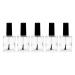 Frcolor 5pcs 15ml DIY Square Refillable Empty Nail Polish Glass Bottle Tube Vials Container with Brush