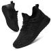 SDolphin Men's Running Shoes Sneakers - Tennis Workout Walking Gym Athletic Rubber Sole Breathable Comfortable Non Slip Fashion Shoes 9.5 B-mix All Black