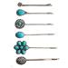 6PCS Decorative Bobby Pin for Women Girls Turquoise Retro Hair Pins Vintage Hair Clips Headwear Styling Tools Hair Accessories for Women