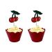 Cherry Cupcake Topper Picks for Birthday Cake Decorations