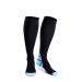 Compression Socks for Women & Men Stockings Running Flight Sports Pair Travel Unisex Fitness Jogging Hiking cycling Mountain climbing Good Shin Splints Black with Blue L-XL