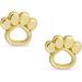 Tiny Mini Unisex BFF Animal Paw Print Stud Earrings - Real Yellow Gold, Women/Teen, Pet Dog/Cat Lover - Safety Clutch Screw Back - Buy Online on GoSupps.com