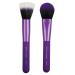 MODA Royal & Langnickel EZGlam Duo Makeup Brush Set for Flawless Face 2-Piece Includes Duo Fiber and Powder Brush Purple