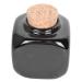 SOESFOUFU Wooden Cork Bottle Manicure Ceramic Cork Bottle Manicure Dishes Manicure Liquid Bottle Manicue Cups Bottle Nail Art Tools Cerace Ceramic Bottle with Cork Bamboo Ceramics 7.50X5.50X5.50CM Black