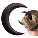 Hand Carved Crescent Moon Hair Fork Crescent Moon Hair Fork Moon Hair Stick Handmade Hair Pin Wooden Comb for Women's Thick Hair Styling Tool Accessories Black - S