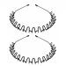 2PCS Metal Headband Fashion Spring Wavy Hairband Black Hair Hoop Slicked Back Hair Bands Elastic Non Slip Head bands Outdoor Sports Headwear Headbands for Men Women Unisex