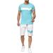 Ronony Men's Jogging Suit - 2-Part Sports Set Summer Leisure Outfit Short Sleeve Blue XL - Buy Online on GoSupps.com