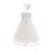 Leideur Baby Long Christening Gowns White Baptism Dress Special Occasion Dresses for Girls Birthday 12-18 Months White 3