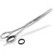 Soling fur shear dogs Made bent in Germany hair scissors bent with one -sided micro toothing made of stainless steel dog hair scissors for fur care in dogs cats pets (7 inches)