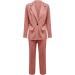 Women Comfy Two Piece Blazer Sets Open Front Blazers 8 Trouser Pants Suits Set Elegant Business Pockets Jacket 1886-sasnx-pink-b L - Buy Online on GoSupps.com