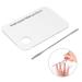 Clear Makeup Palette 5.9 x 3.9 inch Stainless Steel Nail Art Cosmetic Artist Mixing Palette with Spatula Tool