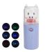 Light Purple and Yellow Nano Facial Mister  30ml Portable Handy Cool Mist Sprayer with Color Light Function  Rechargable Cute Cow Design Cooling Mister(Purple)