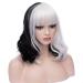Beron 35.6 cm Black & White Wavy Wig | Stylish Pony Bob for Women | Includes Wig Cap - Buy Online on GoSupps.com