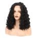 SHIYID Lace Front Wig For Women Medium Deep Wave Black Hair Synthetic Lace Wigs