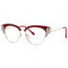 VOOGLAM Cat Eye Blue Light Blocking Glasses for Women with Crystal Black Stylish Eyeglasse Anti UV Blue Light Eyestrain Red/Crystal