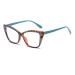 LJCZKA Oversized Blue Light Blocking Glasses Women Stylish Cat Eye Computer Anti Eyestrain Eyeglasses Cateye Clear Frame Leopardblue