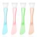 Silicone Facial Mask Applicator 4 Pcs Reusable Double-End Face Mask Brush Washable Beauty Spatula Tools for Clay Cream Gel And Mud Facial Masks Gentle Exfoliating Deep Pore Cleansing Detachable