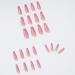 French Tip Press on Nails - Long Press On Nails with Nail Tips Meat powder peach red fake nails Simple design style press on nails Acrylic False Nails Cute Artificial Nails - Buy Online on GoSupps.com