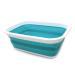 SAMMART 9.2L Collapsible Tub - Portable Outdoor Picnic Basket/Crater - Foldable Shopping Bag - Space Saving Storage Container (Bright Blue)