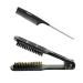 Clamp Hair Brush Straightener Detangler Splint Comb Nylon Bristle Double Sided Straightening Brush Air Vented Flat for Wet Dry Fine Thick Natural Hair Black