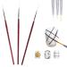 Nail brush set 3 pieces nail liner brush brush nail art decorative 11 mm liner brush for marble tools beginners learn tools