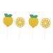 Abaodam 48 pcs Lemon Cake Toppers birthday toppers for cakes birthday cupcake topper birthday cake decorations gold trim gold decorations cocktail garnish party supplies baby summer